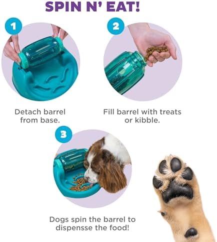 Outward Hound Nina Ottosson Spin N' Eat Dog Puzzle Toy & Slow Feeder, 11.6"