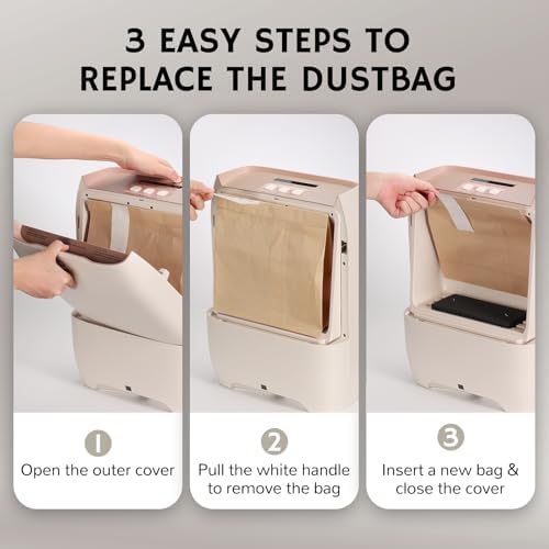 AIRTHEREAL T1 Plus Touchless Vacuum with Replaceable Dust Bags, 3 Modes