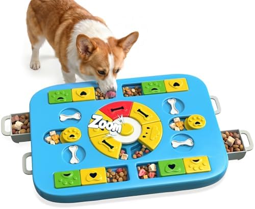 Dog Puzzle Toy, Treat Dispensing Dog Enrichment Toys, Blue