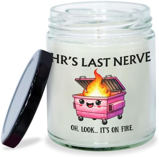 HR Candle Vanilla Scented - 9oz Soy Wax Clean Burning, Human Resources Gifts for Women, Funny HR Professionals Day Gifts