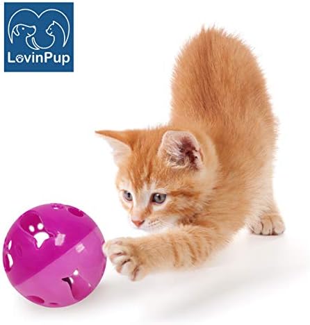Large Cat Ball Toy with Bell – Pink (3 Pack)