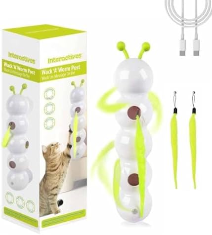 Caterpillar Cat Toy,Interactive Smart Cat Toy, Rechargeable Motion Activated Cats Toys, Bite Resistant, Automatic Kitten Toys for Bored Cats for All Ages Indoor Cat (Style A)