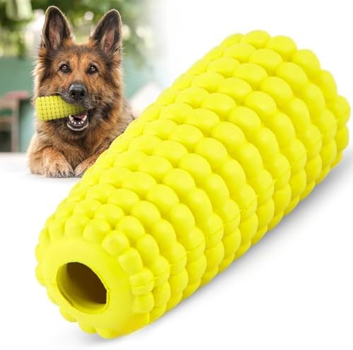 Jeffers Pet Natural Rubber Dog Chew Toy – Yellow Corn, Medium – Treat Dispensing, Vanilla Scent, Durable, Non-Toxic, Dishwasher Safe, Interactive Fetch & Tug Toy - Perfect for Training