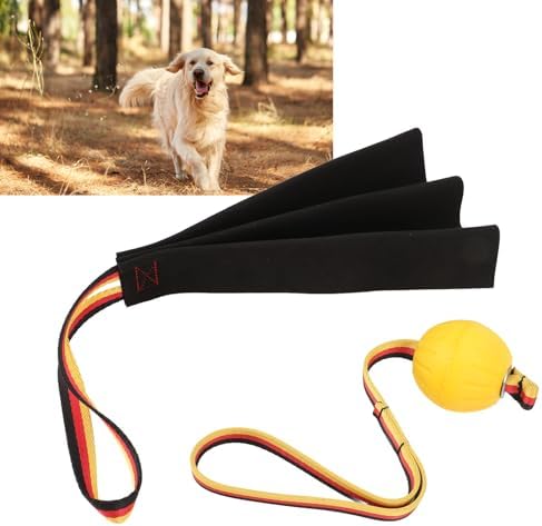 Fockety Leather Bite Rag, Thick and Sturdy Puppy Bite Rag for Dog Training, Dog Leather Bite Rag for Small Medium Large Dogs Interactive Play Tug Toy