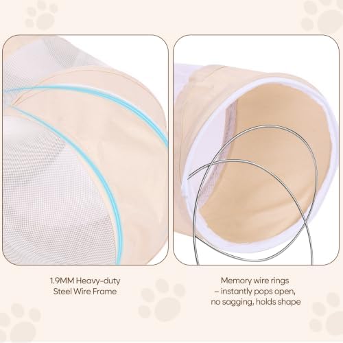 Ownpets 2 in 1 Collapsible Cat Tunnel for Indoor Cats with Cushion Bed