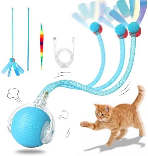 Interactive Cat Toy Ball, Automatic Cat Toys for Indoor Cats with 3 Modes