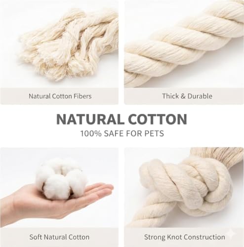 100% Natural Cotton Dog Rope Toy, Medium - 16.5"