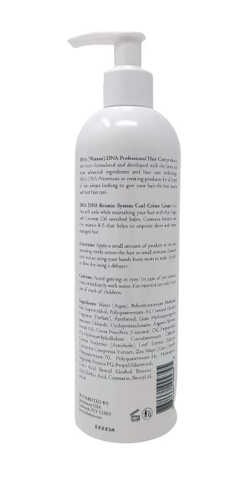 ISHA DNA Keratin System Curl Creme - Infused with Argan Oil and Coconut Oil - Moisturizing Frizz Free Bouncy Natural Soft Curls - Curling Cream For Wavy and Curly Hair - Sulfate Free