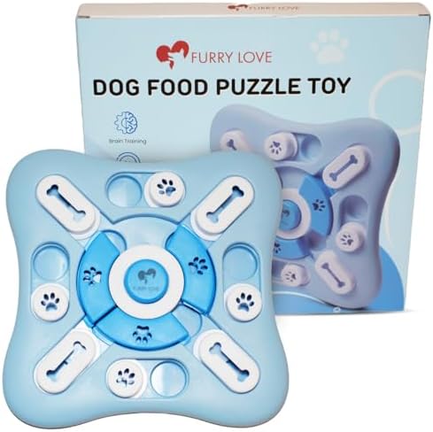 Dog Puzzle Food Feeder | Level 3 IQ Training Toy for Small/Medium/Large Dogs | Mental Enrichment & Aggressive Chewer Gift | Interactive Treat Puzzle -Blue