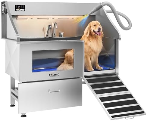 Dog Washing Station with Pet Dryer, 304 Stainless Steel Pet Wash Sink