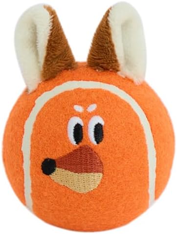 ZEZE Zorro the Fox Squeaky Dog Toy, Cute Plush Tennis Ball Dog Toy with Hidden Squeaker in Fox Ears, Soft Fetch & Chew Toy for Small to Medium Dogs & Puppies, Gift-Ready Designer Pet Toy