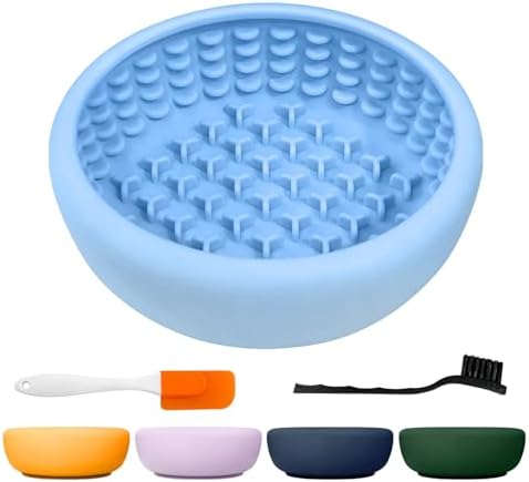 Dog Lick Bowl,Freezeable Anxiety Relief Non-Slip Silicone Treat Bowl,Durable Anti-Choking Long-Lasting Enrichment Slow Feeder Licking Mat for Small Medium Breed, BPA Free Silicone Dishwasher Safe