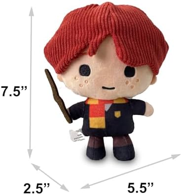 Buckle-Down The Wizarding World of Harry Potter Squeaky Plush Dog Toy for Large, Medium & Small Dogs, Ron Weasley Standing Charm Full Body Pose, 2.5" x 5.5"