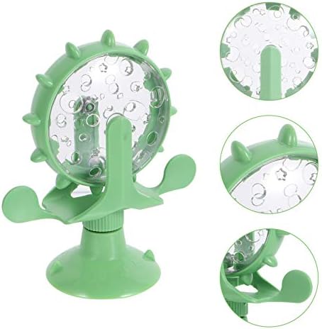 POPETPOP Windmill Cat Treat Dispenser Toy: Cat Puzzle Dispenser Slow Feeder 360° Rotating Treat Toy Dog Food Pet for s