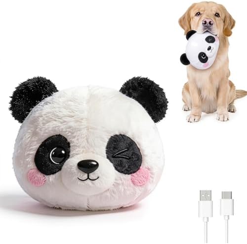 Interactive Dog Toy, 3 Modes Bouncing Talking Squeaky Dog Toy(Panda)