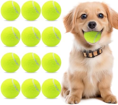 Magicorange Small Tennis Balls, 12 Pack 2 inch Tennis Balls for Dogs