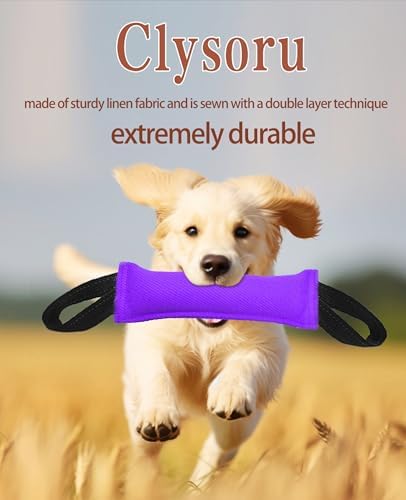 Clysoru tug Toy for Dogs Tug of War Dog Bite with 2 Strong Handles Made Durable Tear Resistant Stitches (Purple)
