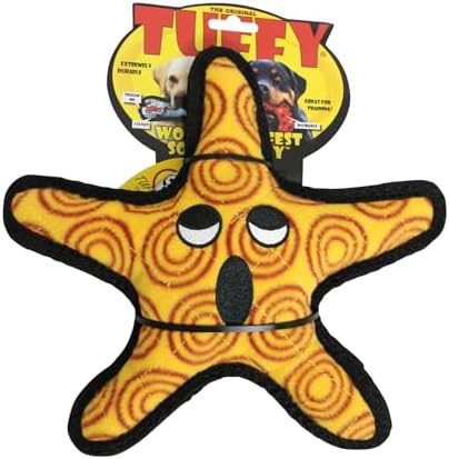 TUFFY® : 2 Pack Starfish Dog Toy: Ultra Durable Plush Toy with Multiple Layers & Reinforced Seams, Washable and Floats, Original Construction