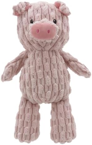 Linzy Plush Pig Dog Toy, Soft Squeaky Chew Toy for Small Medium Large Dogs, Pink, Interactive Pet Toy, 12 Inch