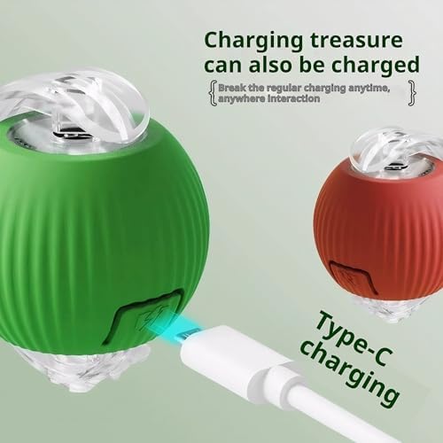 New 3Pack Automatic Rolling Cat Ball Toys - Interactive 360° Kitten Play Toy for Indoor Cats (Red, Grey, Green)