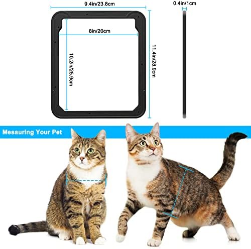 Ownpets Magnetic Cat Screen Door, Lockable Pet Door for Screen Doors | ABS Frame, 8"W x 10.2"H Flap, Auto-Close Magnetic Closure, For Cats & Small Dogs, Indoor Screen Door Use
