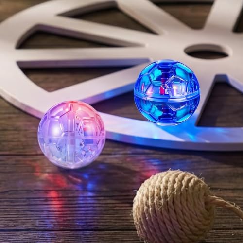 Sratte 2 Pcs Rechargeable Light up Cat Ball Ghost Hunting, Blue