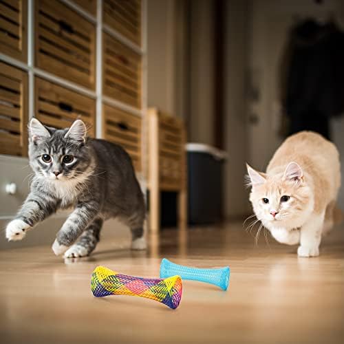 Leitee 60 Pcs Cat Spring Toys Kitten Tubes,Random Colors
