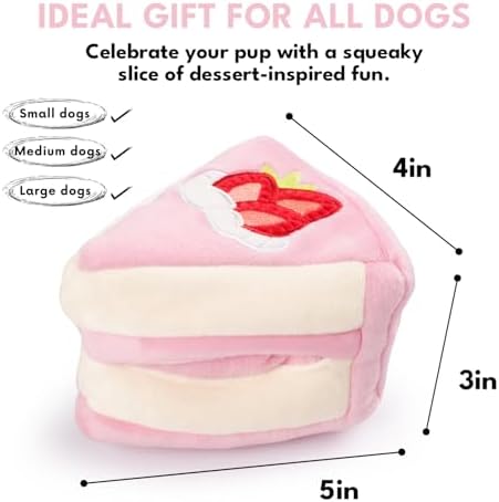 CHEWFFON Dog Interactive Toy, Snuffle Strawberry Cake for Enrichment