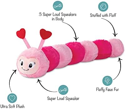 Fringe Studio Large Plush Dog Toy, Love Bug, 7.5" x 24" Long, Pet Shop Collection (289824)