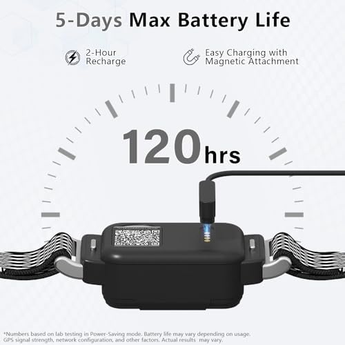 GPS Dog Collar Fence System: 7x24 Real-Time GPS Tracking, Health Monitoring, Virtual Fence, IPx7 Waterproof Design for Dogs and Multi-Pets Virtual Fence & Escape Alerts, 5-Day Battery Life