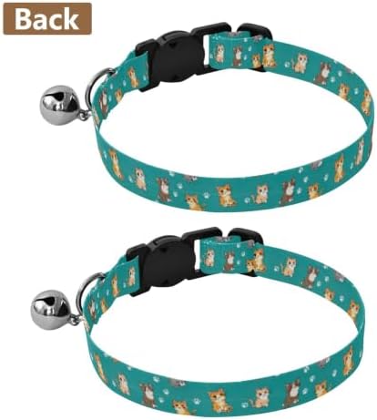 Cartoon Cats Kitten Collar 2 Pack Collars for Puppies Adjustable 10.6 to 17.1 Inches