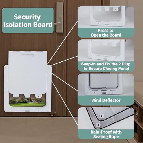 Lessmon Small Magnetic Locking Dog Door, 13.5x11.1in, Size S | Durable & Weatherproof, Easy DIY Installation, Magnetic Security Lock, Fits Small to Medium Pets