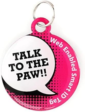 Dynotag® Web Enabled Super Pet ID Smart Tag with DynoIQ™ & Lifetime Recovery Service. Play Series: Round (Talk to The Paw)