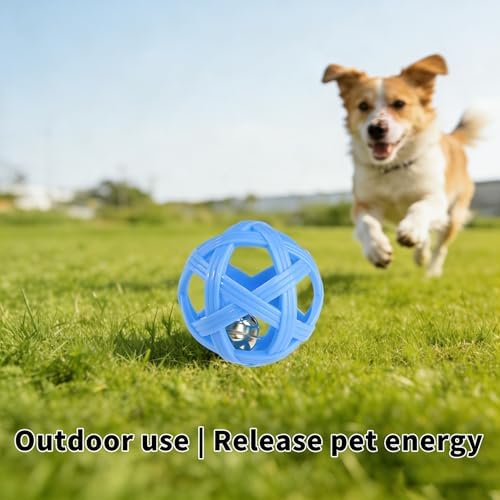 Dog Ball Toy with Bell for Small Dogs& Puppy, Small Dog Ball for Boredom Relief & Teething, TPR Chew Resistant Interactive Fetch Toy.