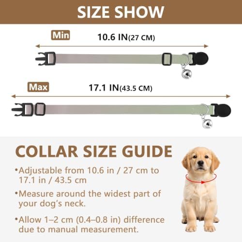 Gradient Blue Yellow Small Dog Collar 2 Pack Comfortable Cat Collar Adjustable Length 10.6" to 17.1"
