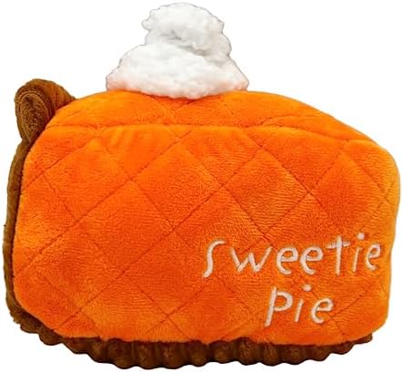 Huxley & Kent Funny Dog Toy w/Squeaker – Fall Power Plush Squeaky Dog Toys for Small, Medium & Large Dogs – Soft Stuffed Animal for Indoor Play & Fetch - Punkin Pie, Small