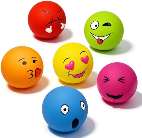 HOLYSTEED Latex Squeaky Dog Balls for Medium Breeds, 2.5" Round Squeak Toys