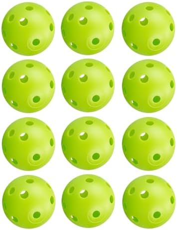 12Pcs Cat Ball Toy, Low Noise No Bells Holey Plastic Cat Balls, Funny Interactive Cats Toys for Indoor Cats, Firm Toy Balls for Kitten Puppy Ferret Bird (1.65", Green)