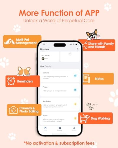 Smart Pet Tracker Holder Compatible with AirTag, for AirTag Holder Dog&Cat Collar with QR Code, Case&ID Tag in One & with Modifiable Pet Online Profile, Instant Location pet Alert