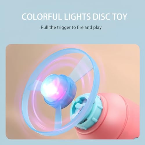 Flying Cat Toy for Indoor Kitten, Interactive Cat Fetch Toy with 1 Light Up Spinning Tops, and 5 Propellers, Flying dis Toy for Training Chasing