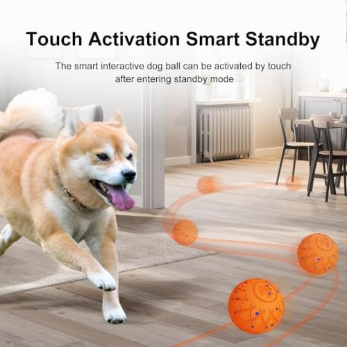 Moving Dog Toy, Interactive, Bouncing and Rotating, Silent Foam Material, IP54 Waterproof Rating, Smart Active Rolling, Stimulation Toys for Medium and to Keep Them Busy