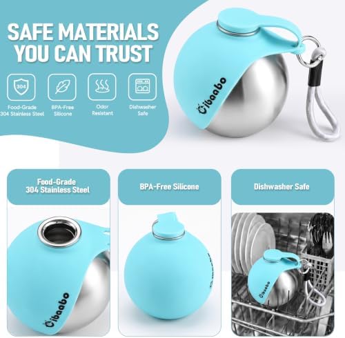 Cibaabo Portable Dog Water Bottle with Collapsible Silicone Bowl 10 oz