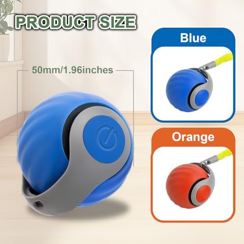 Speedy Cat Tail Toy 2.0,USB Rechargeable Smart Interactive Cat Ball,Automatic Moving Ball Toy for Indoor Cats, Replaceable Tail（2PCS）
