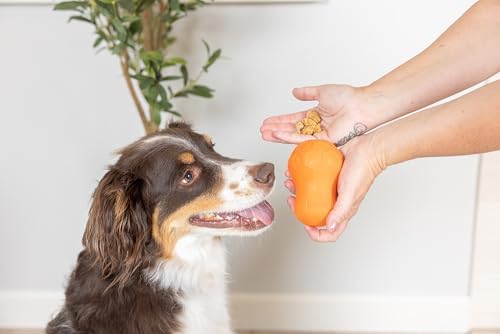 Chuckit! Tumble Teez Dog Treat Puzzle Toy, Medium, Orange – Interactive Tumble‑Shaped Treat & Chew Puzzle Pod for Dogs 20–60 lb – Durable Rubber Fetch Toy with Interior Treat Chamber – Pack of 1