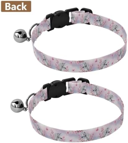 White Unicorns Manes Cat Collar 2 Pack Lightweight Small Dog Collar Adjustable 10.6 to 17.1 Inches