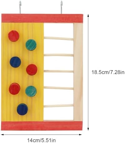Hypeety Pet Hamster Colorful Wooden Climbing Wall and Ladder Molar for Dwarf Hamster Gerbil Rat Small Animal Toy Yellow