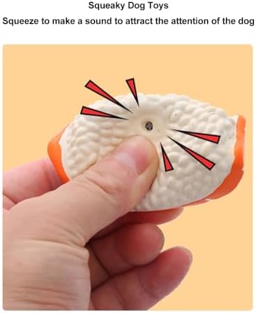 3Pcs Sushi Dog Squeaky Toys Latex Chew Toys Interactive Teething Toys for Small Medium Dogs