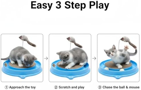 AUOON Cat Scratcher Toy with Ball Track for Indoor Cats Kittens, Milk Shake