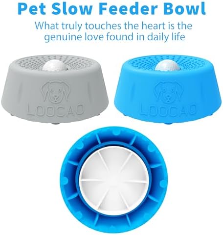 Dog Lick Bowl, Slow Feeder Dog Bowl with Interactive Lick Ball, Non-Slip Dog Enrichment Feeder for Wet Food, Yogurt, Peanut Butter & Milk, Gray