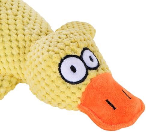 Tamu style Yellow Duck Dog Toy, 11-Inch Squeaky Toy for Small & Medium Dogs
